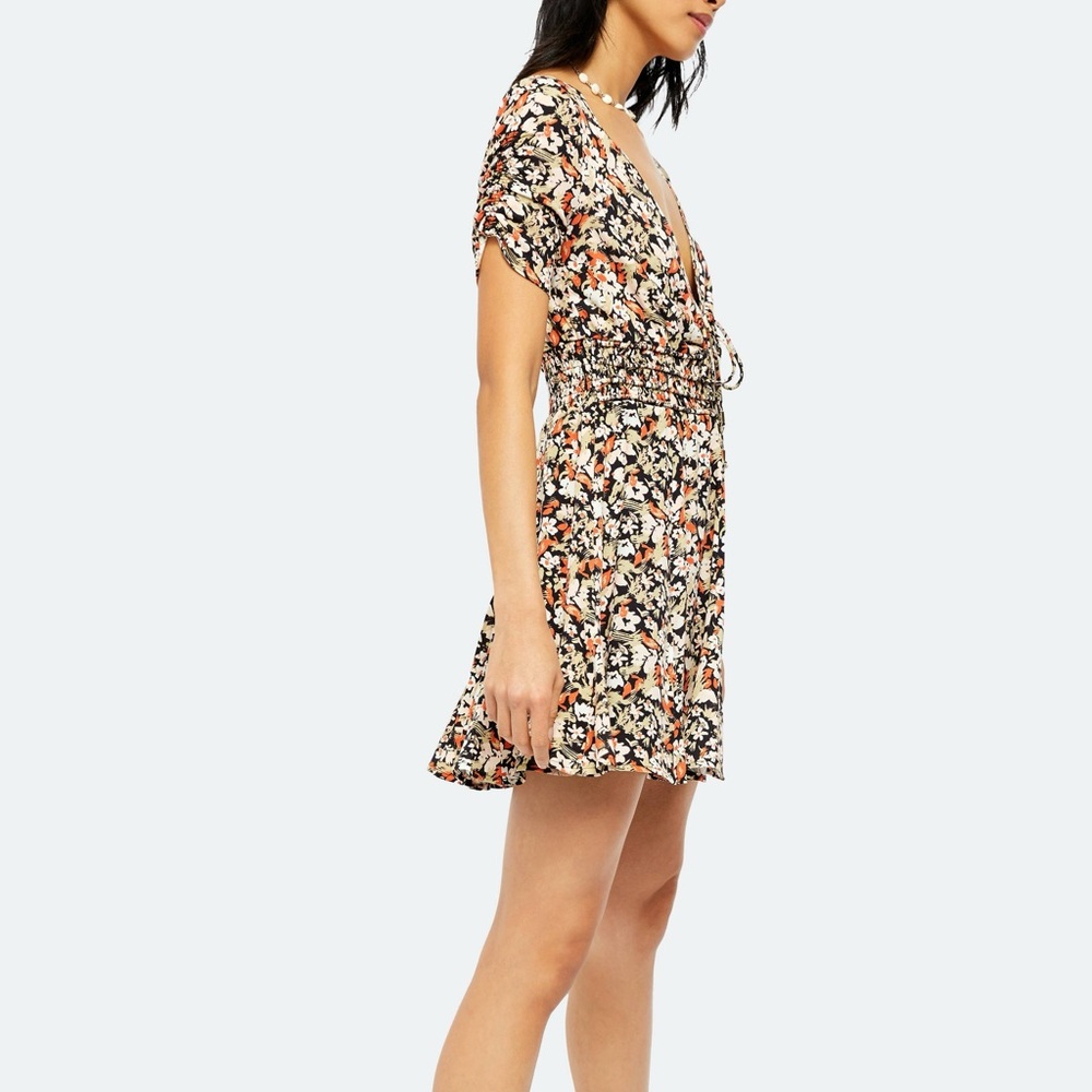 Free People Forget Me Not Mini Dress in Black Combo